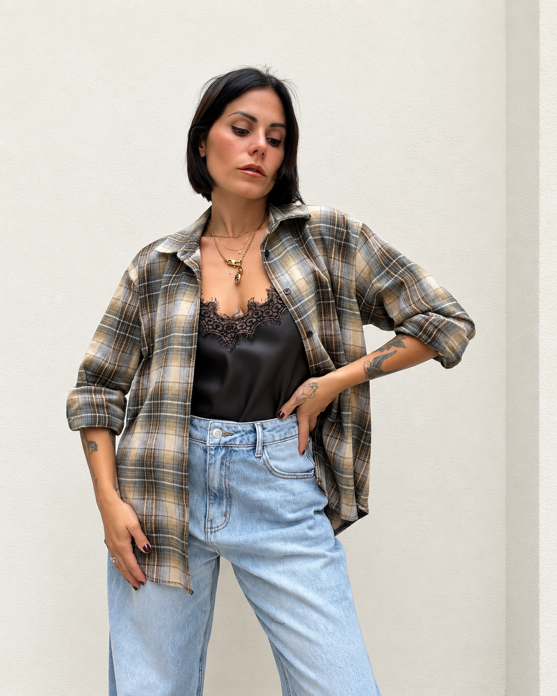 Camicia Flanella Crema