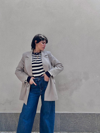 Blazer doppiopetto oversize Fango