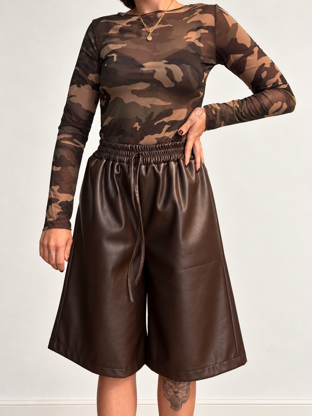 Bermuda Eco-leather Cioccolato