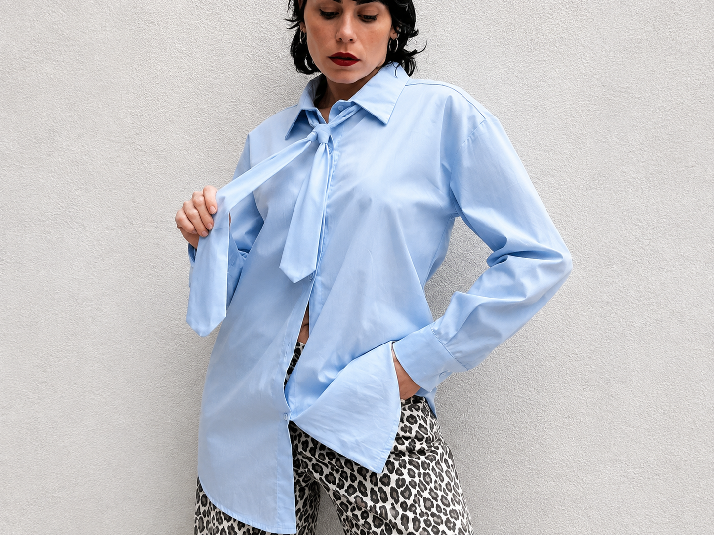 Camicia cotone azzurra