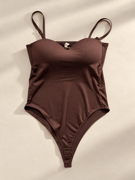 Body con coppe Marrone