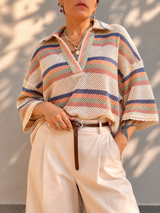 Maglia Macramé Pastello