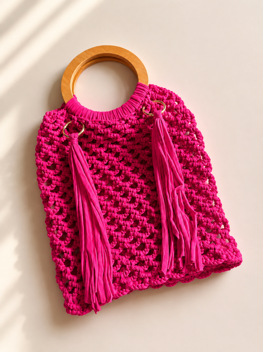 Borsa intrecciata Fucsia