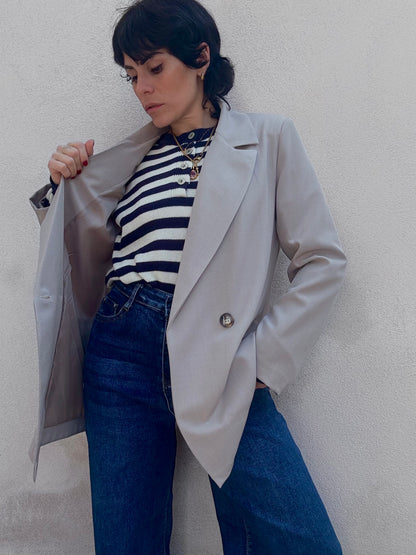 Blazer doppiopetto oversize Fango