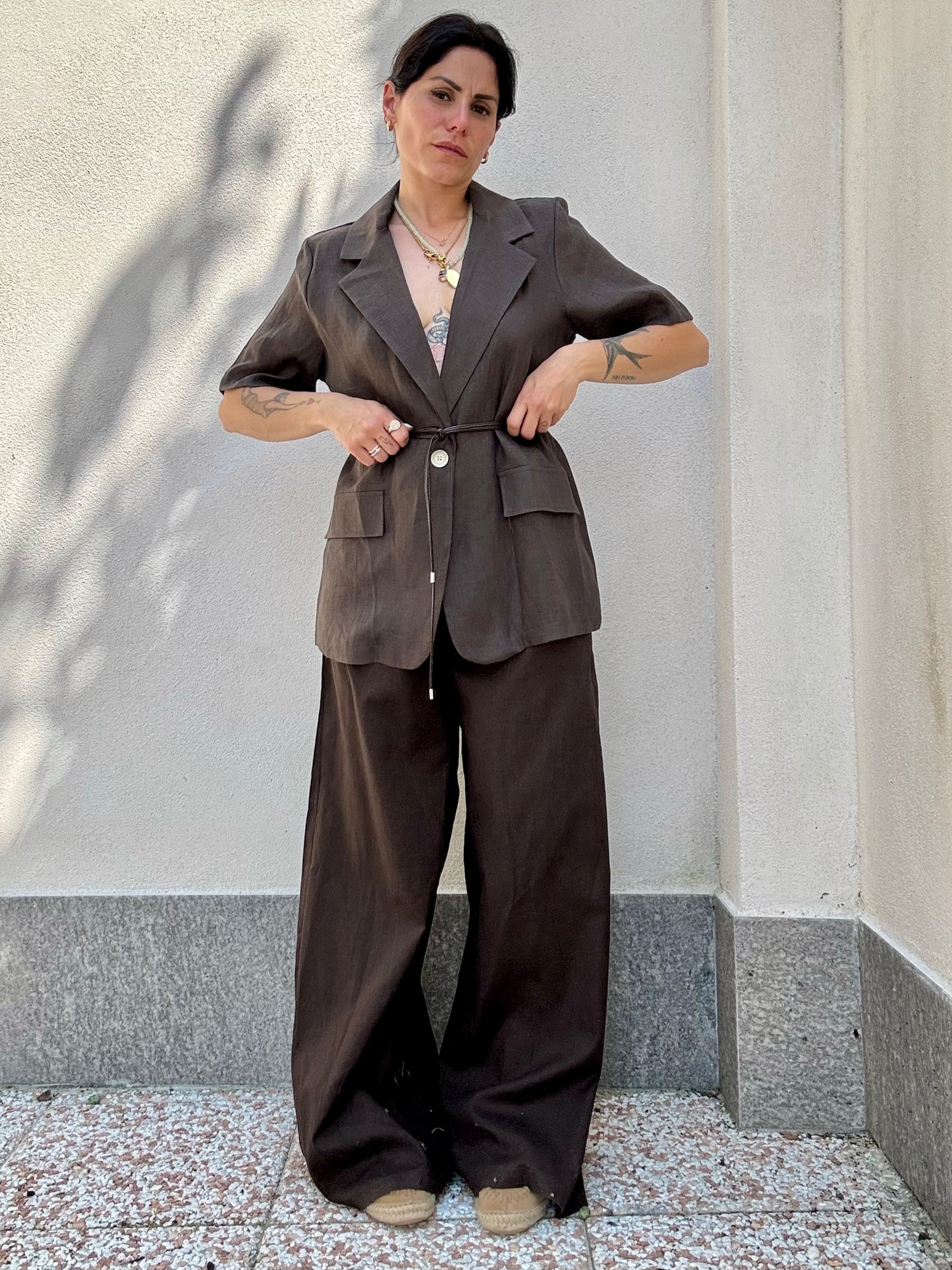 Pantalone in lino palazzo Cioccolato
