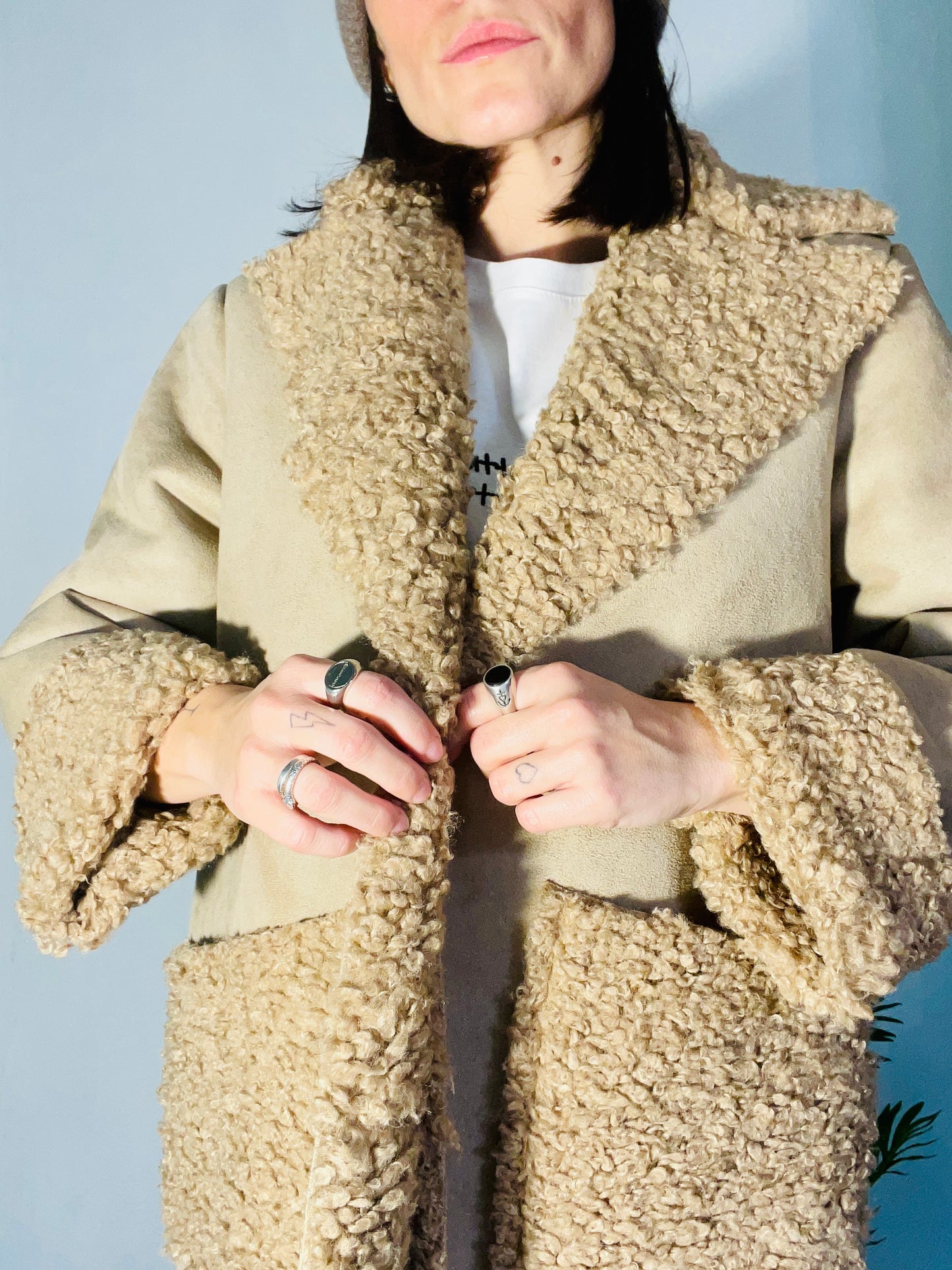 Montone Terry Scamosciato Beige